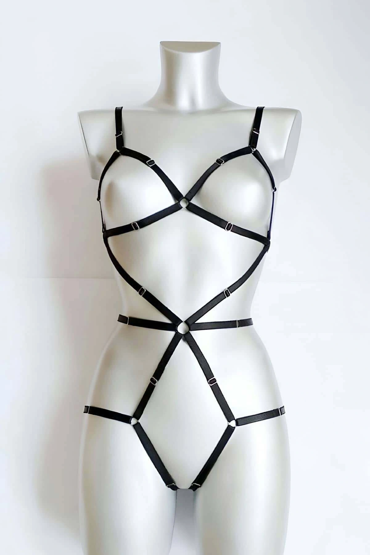 Vücudu Seksi Gösteren Lastik Harness - Brf371