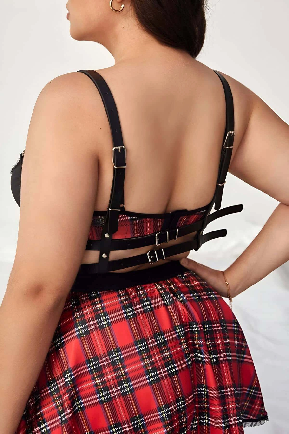 Zincir Detaylı Deri Göğüs Harness - Brf808