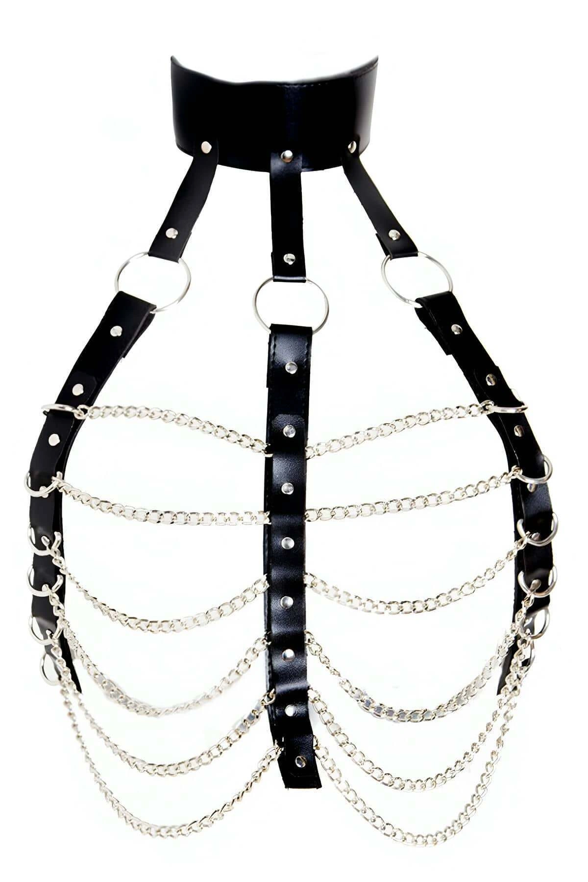 Zincirli Fantazi Göğüs Harness - Brf304