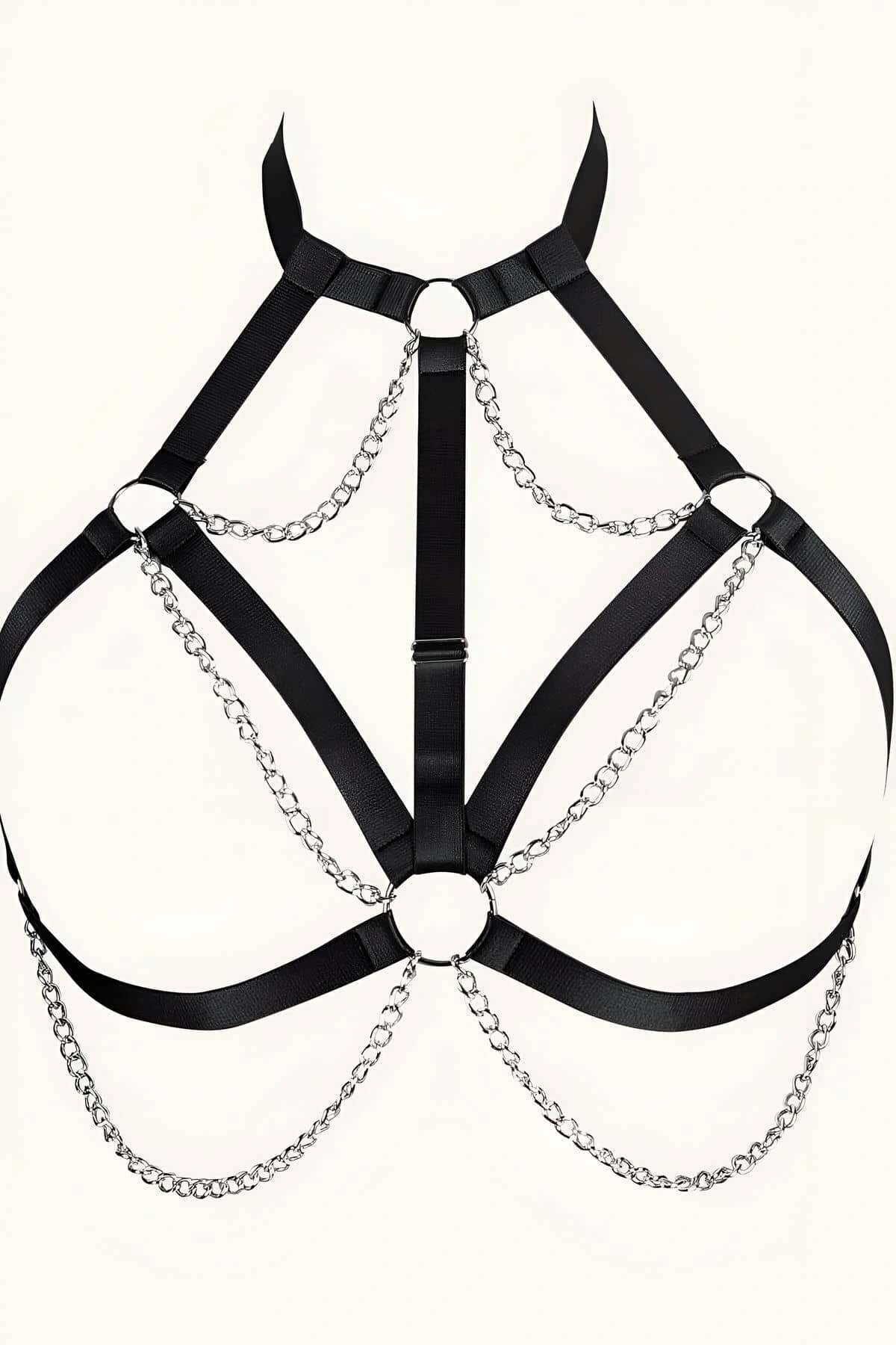 Zincirli Lastik Göğüs Harness - Brf818