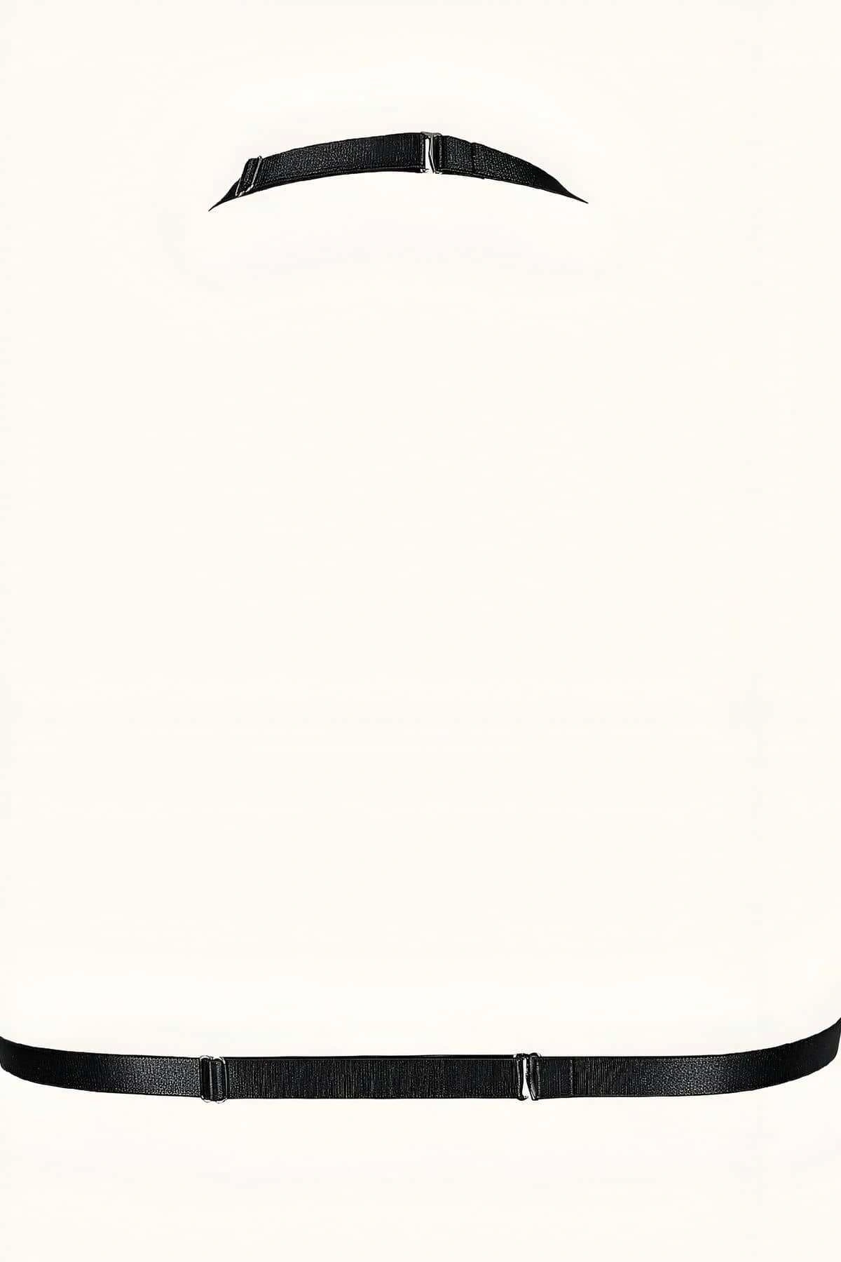 Zincirli Lastik Seksi Göğüs Harness - Brf805