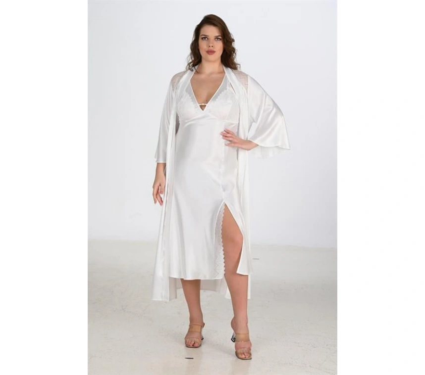 2li Ekru Sabahlık Takımı Bigsize 6224
