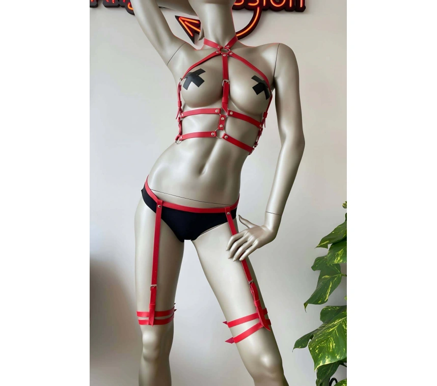 Ayarlanabilir Jartiyer Deri Harness Takım - Brf257