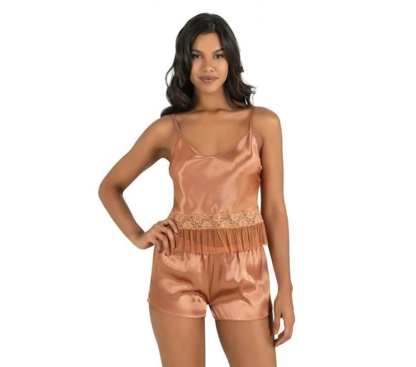 Bakır Saten Şort Takımı 9209