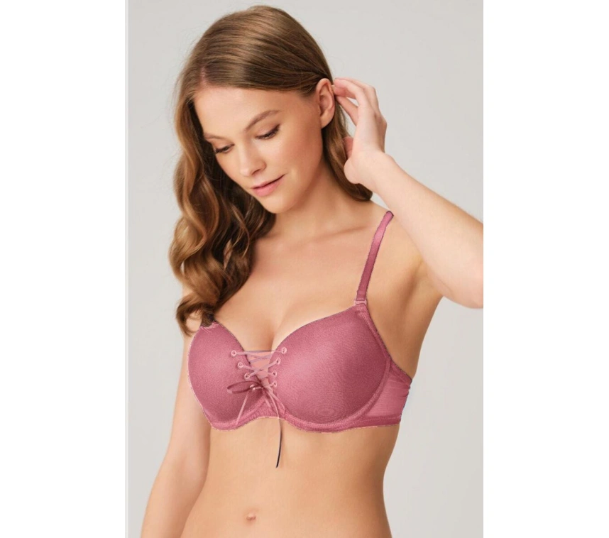 Balenli Destekli Dolgulu Askıları Çıkabilen Yaka Detaylı T-shirt Sütyeni