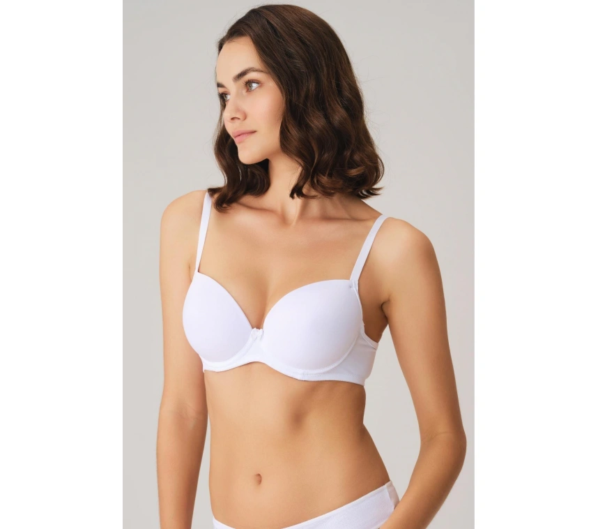 Balenli Desteksiz Dolgusuz Askıları Çıkabilen Günlük Klasik T-shirt Sütyeni