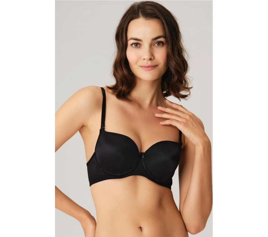 Balenli Desteksiz Dolgusuz Askıları Çıkabilen Günlük Klasik T-shirt Sütyeni