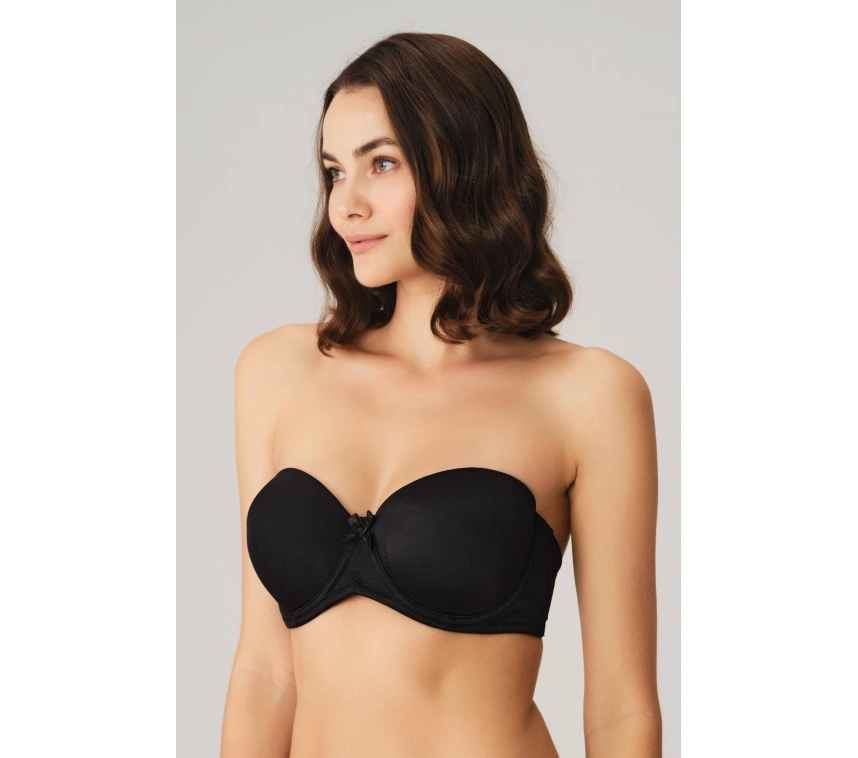 Balenli Desteksiz Dolgusuz Askısız Straplez Yumuşak Süngerli Günlük Klasik T-shirt Sütyeni