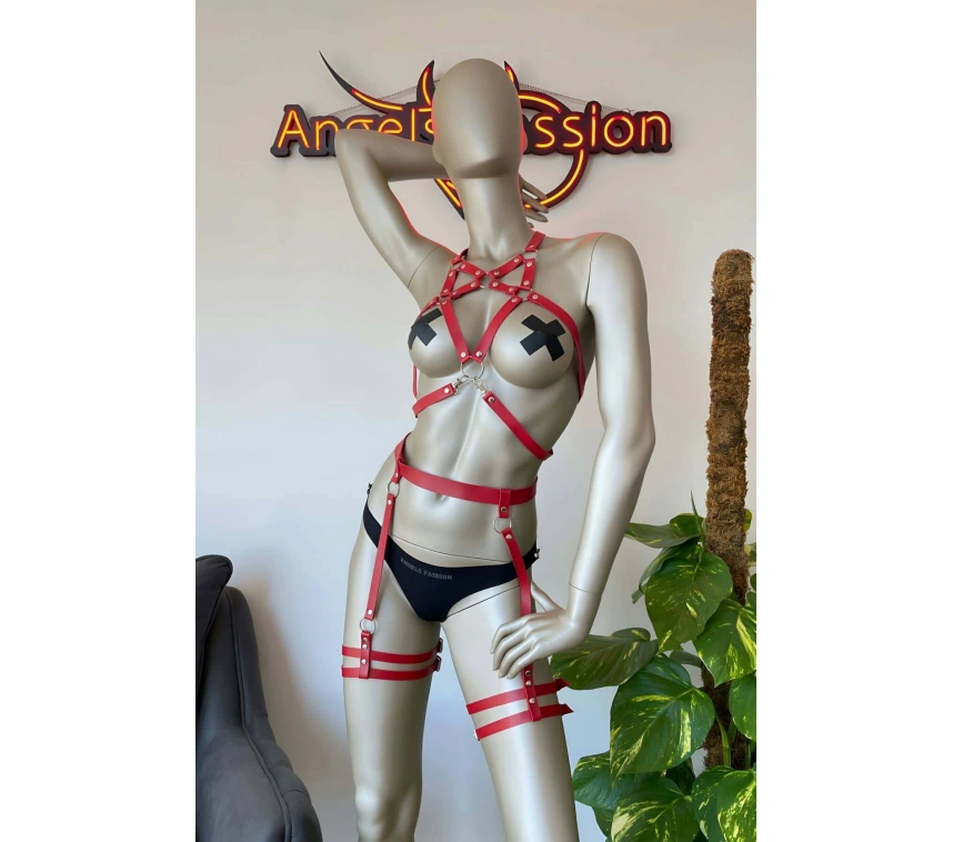 Bayan İç Giyim Deri Jartiyer Takım - Brf525