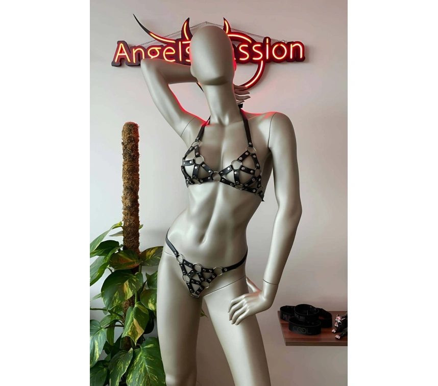 Bayan İç Giyim Deri Sütyen Takım - Brf422