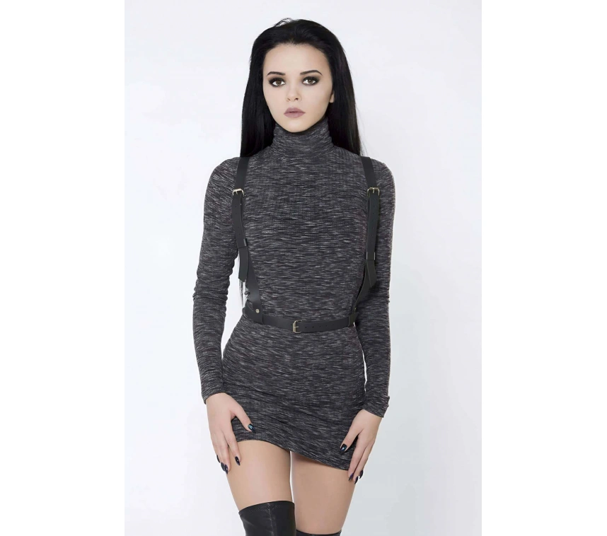 Beli Kurdeleli Şık Deri Harness - Brf177