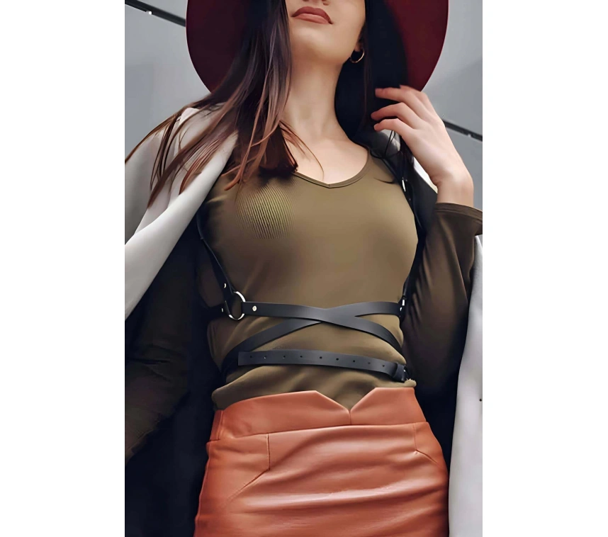 Beli Uzun Sarmalı Şık Harness - Brf172