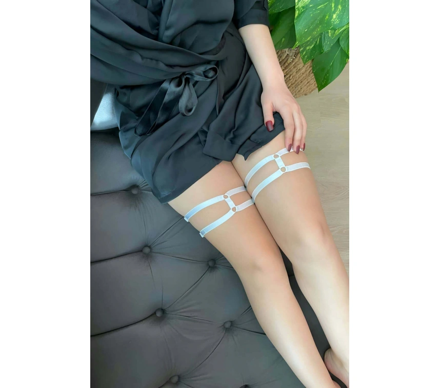 Beyaz Elastik Bacak Bandı - Brf54