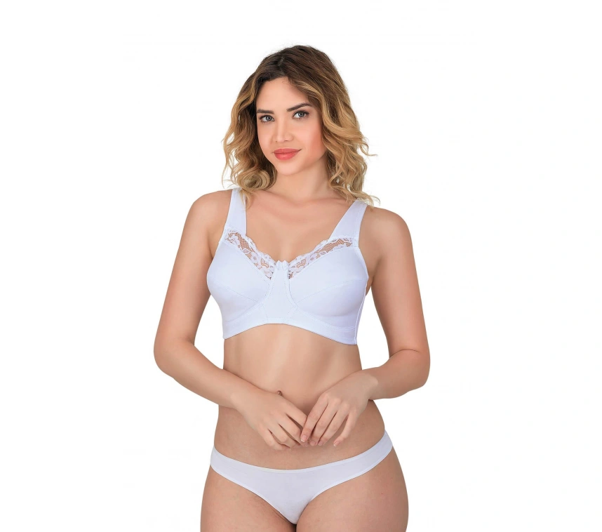 Beyaz Mı Emay 181 C Dantelli Toparlayıcı Cotton Sütyen