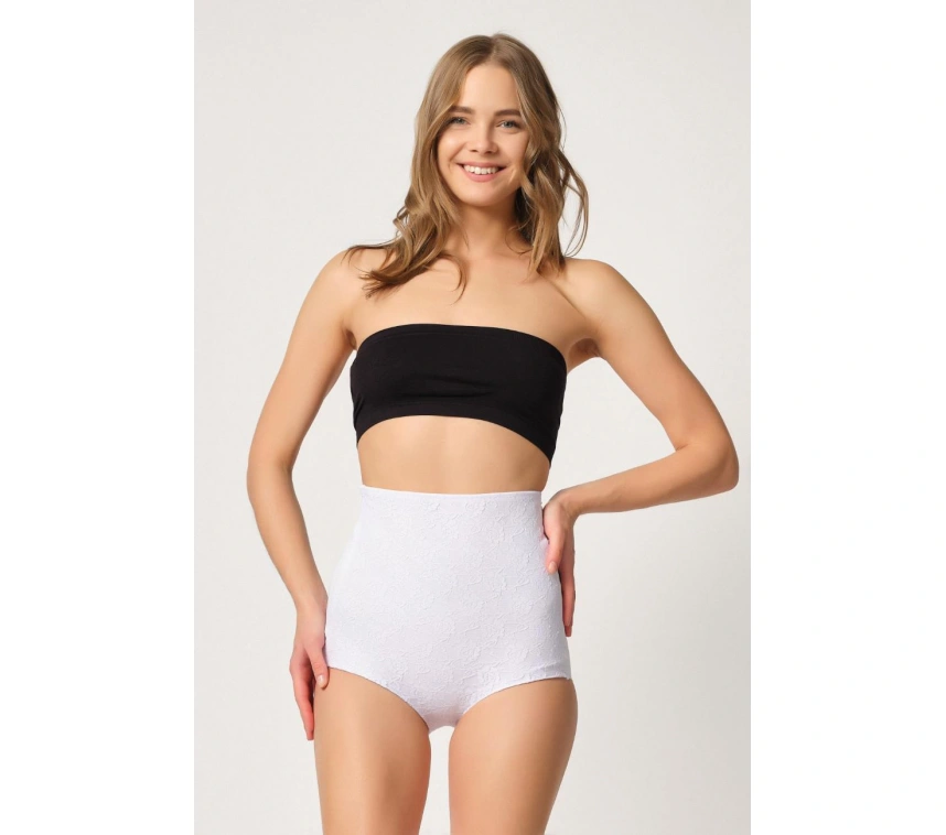 Beyaz Mı Emay 2842 Lazer Dantelli Slip Korse