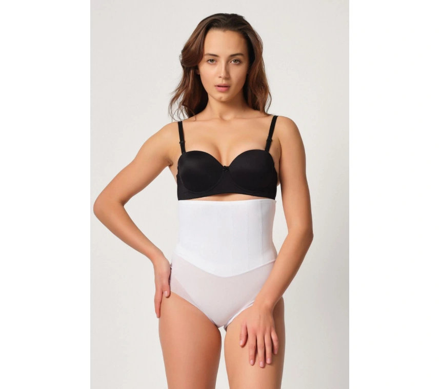 Beyaz Mı Emay 2945 Tül Karyokalı Slip Lazer Korse