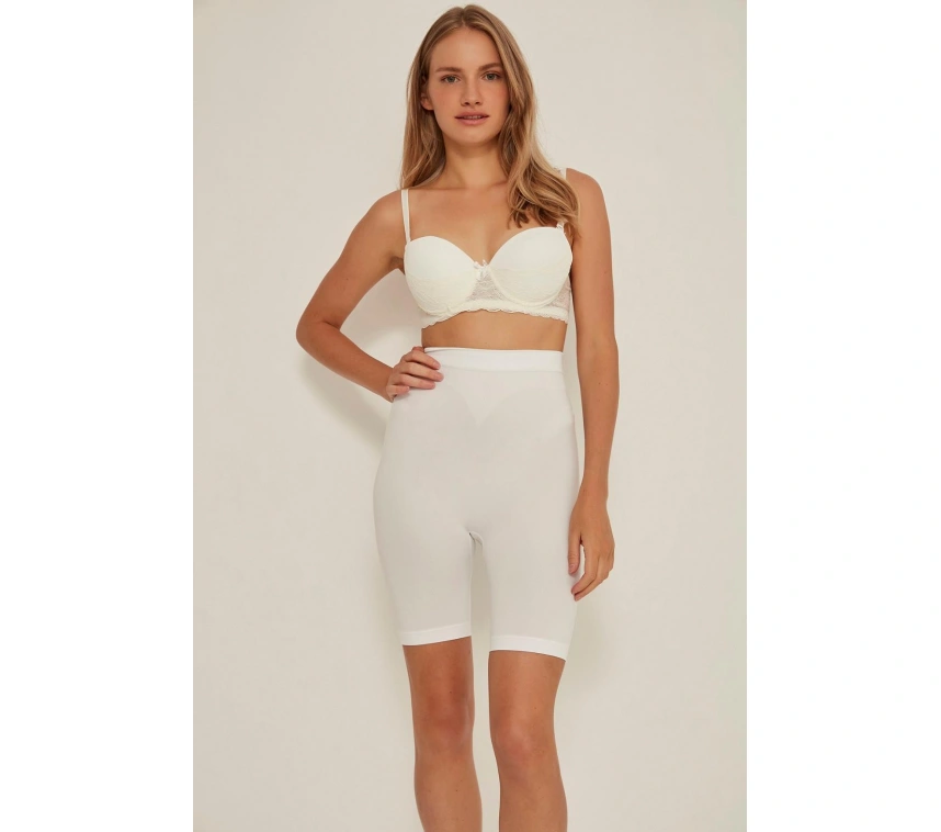 Beyaz Mı Emay 3005 Soft Uzun Paçalı Boxer Korse