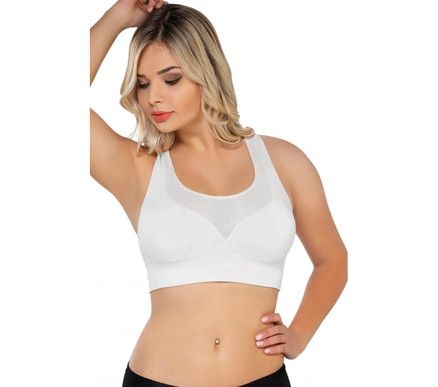 Beyaz Mı Emay 4027 Seamless Tül Pedli Toparlayıcı Büstiyer