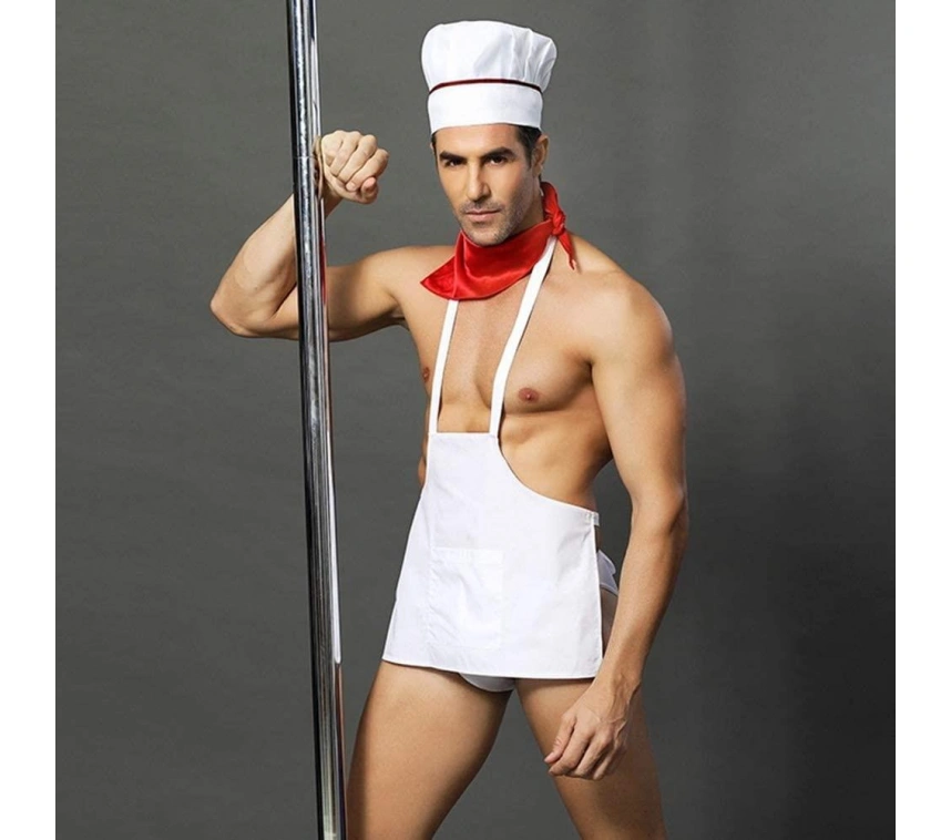 Beyaz Önlüklü Fantezi Erkek Kostüm