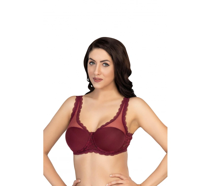 Bordo Mı Emay 172 B Pedli Dantelli Balenli Minimazer Sütyen