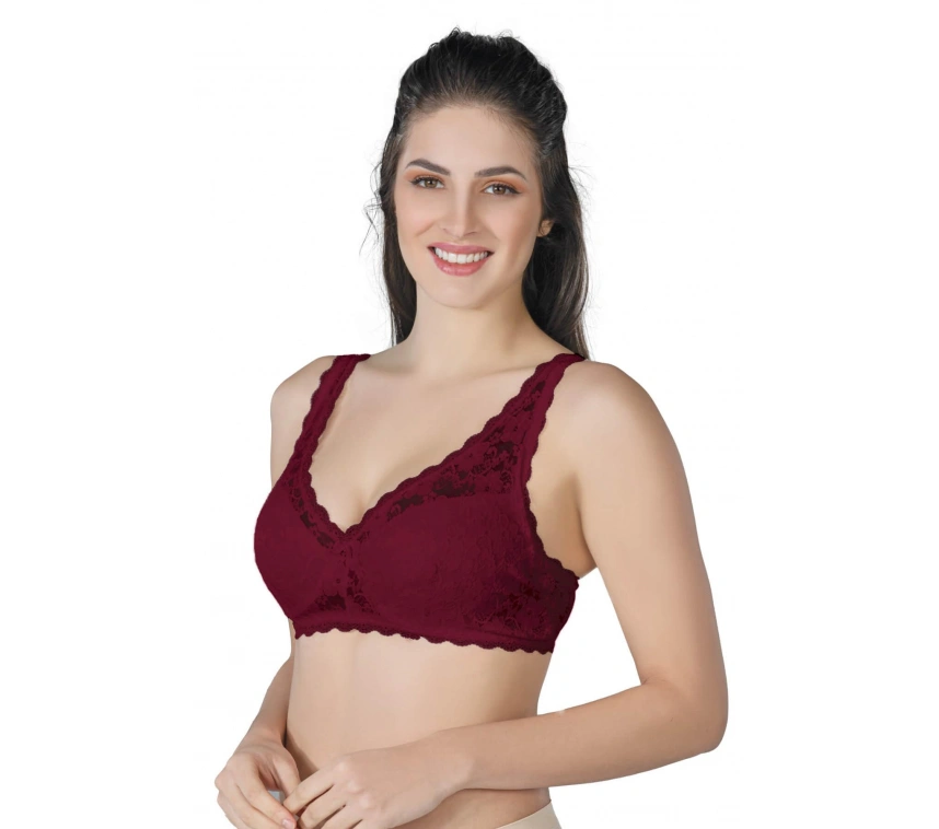 Bordo Mı Emay 188 B Pedli Dantelli Telli Toparlayıcı Sütyen