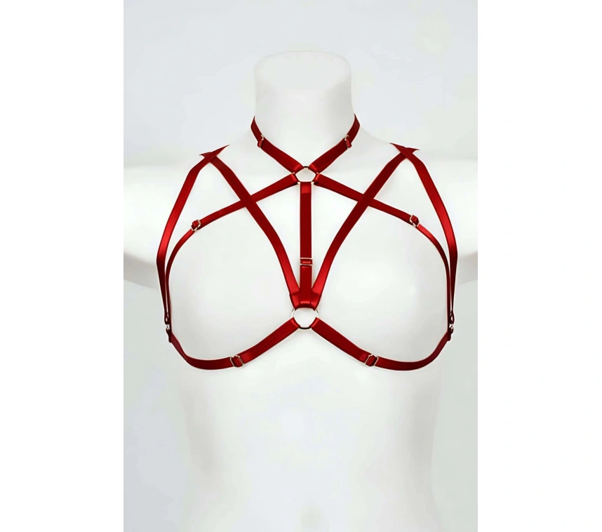 Boyundan Bağlamalı Fetiş Göğüs Harness - Brf166