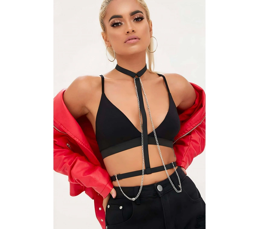 Boyundan Bağlı Zincir Detaylı Harness - Brf41