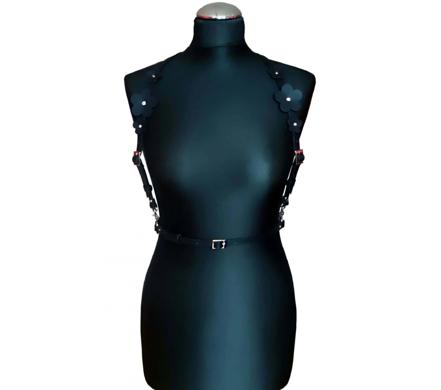 Çiçek Detaylı Çık Göğüs Harness - Brf906