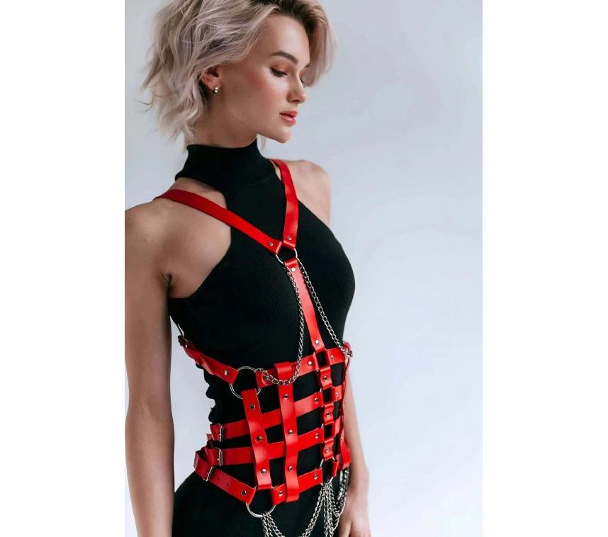 Elbise Üzeri Deri Kemer, Deri Elbise Kemeri, Deri Korse Harness - Brf1072