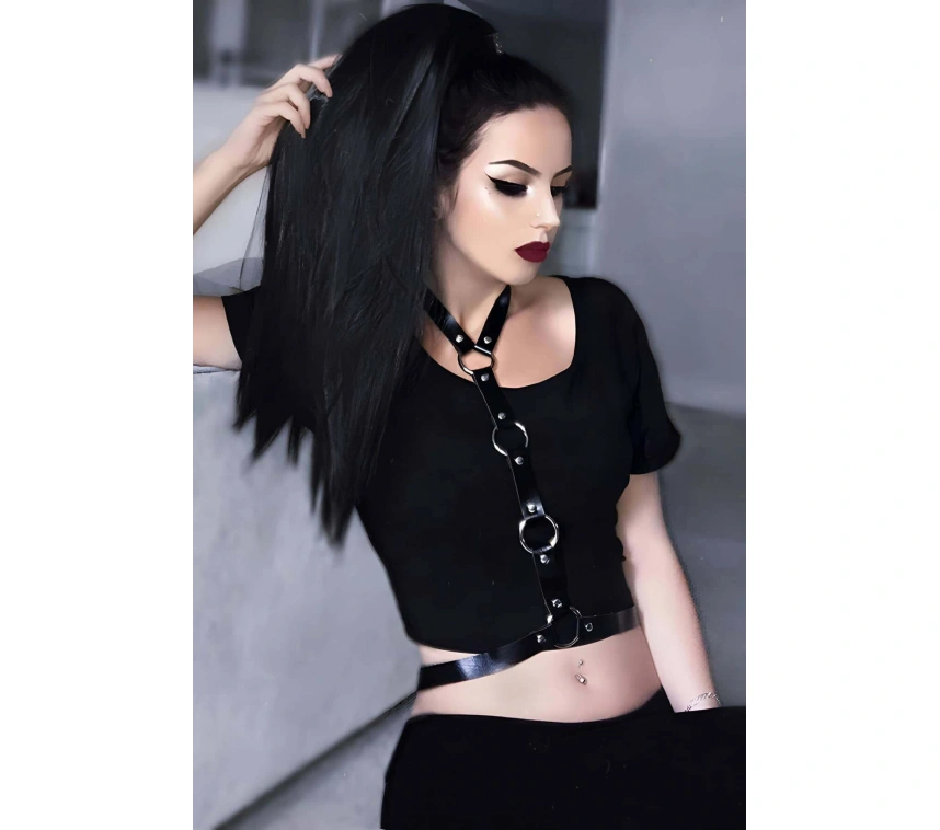 Elbise Üzeri Şık Deri Harness - Brf423