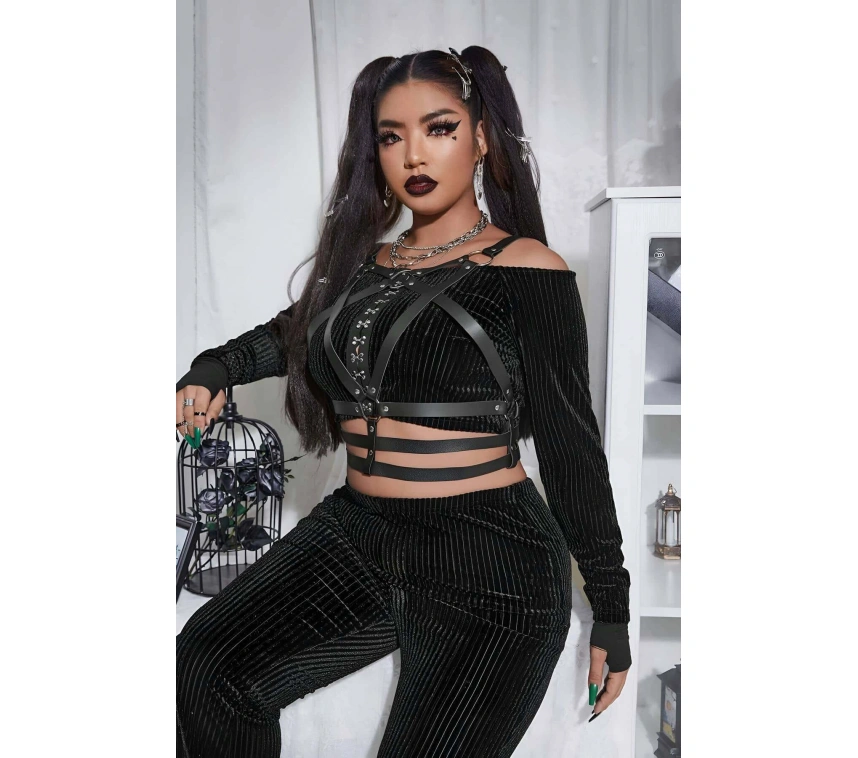 Fantazi Deri Göğüs Harness, Kadın Göğüs Üzeri Harness - Brf955