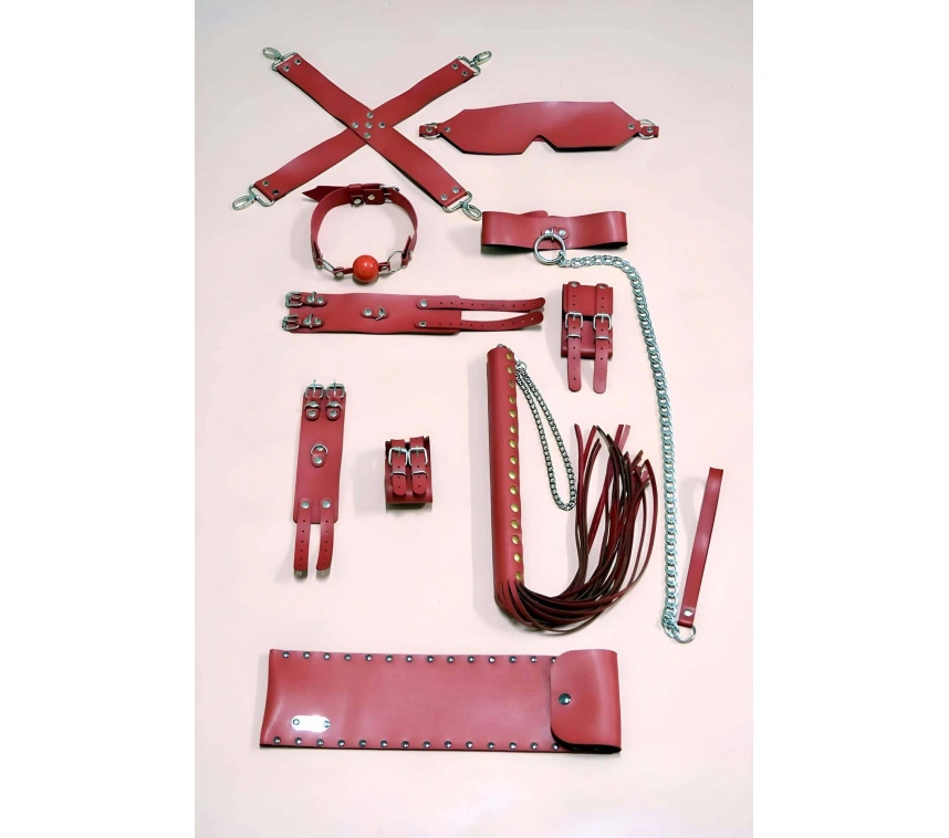 Fantezi Kırbaç Kelepçe Set 7li Takım, Ayak - El Kelepçesi, Maske - Brf1310