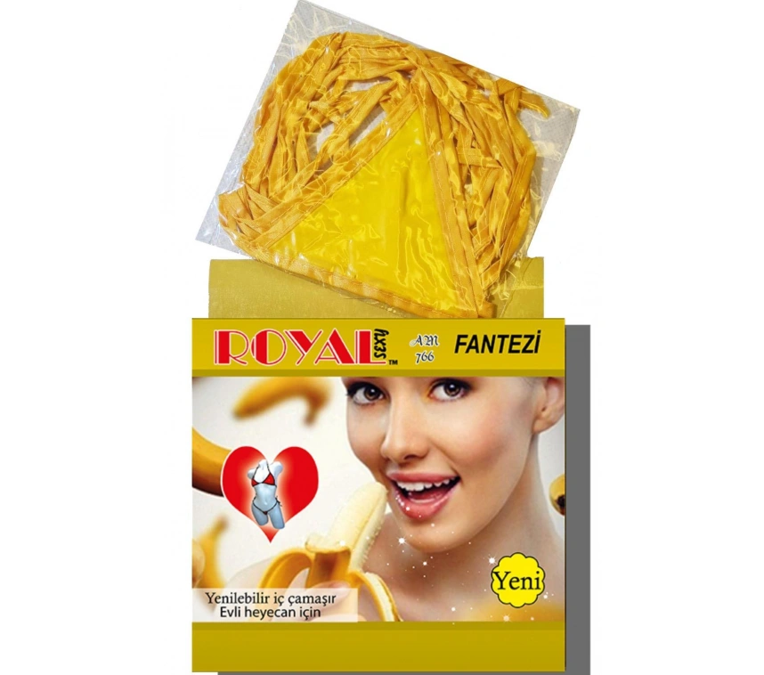 Fantezi Tüketilebilen Yenilebilir Muz Aromalı İç Çamaşırı Takımı