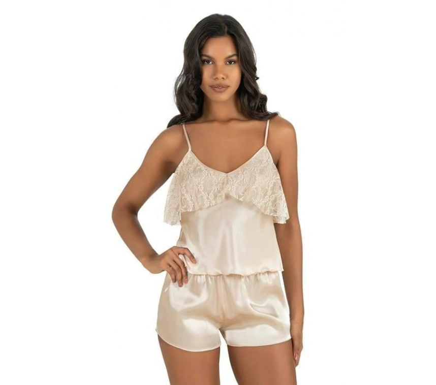 Fildişi Saten Şort Takımı 9214