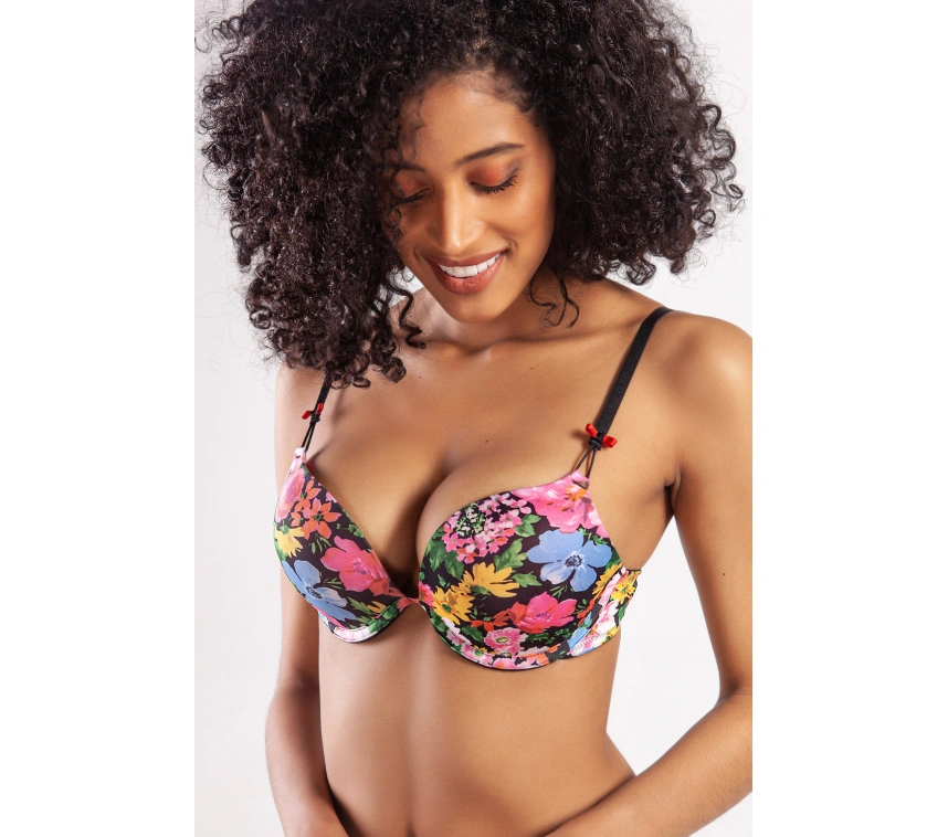 Garden Heavy Push Up Bra, Siyah Konforlu Ve Şık Sütyen