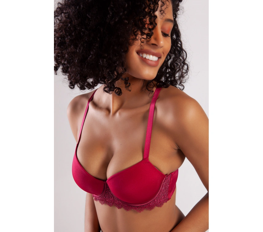 Garland Big Size Plunge Bra, Şarap Rengi Konforlu Ve Şık Sütyen