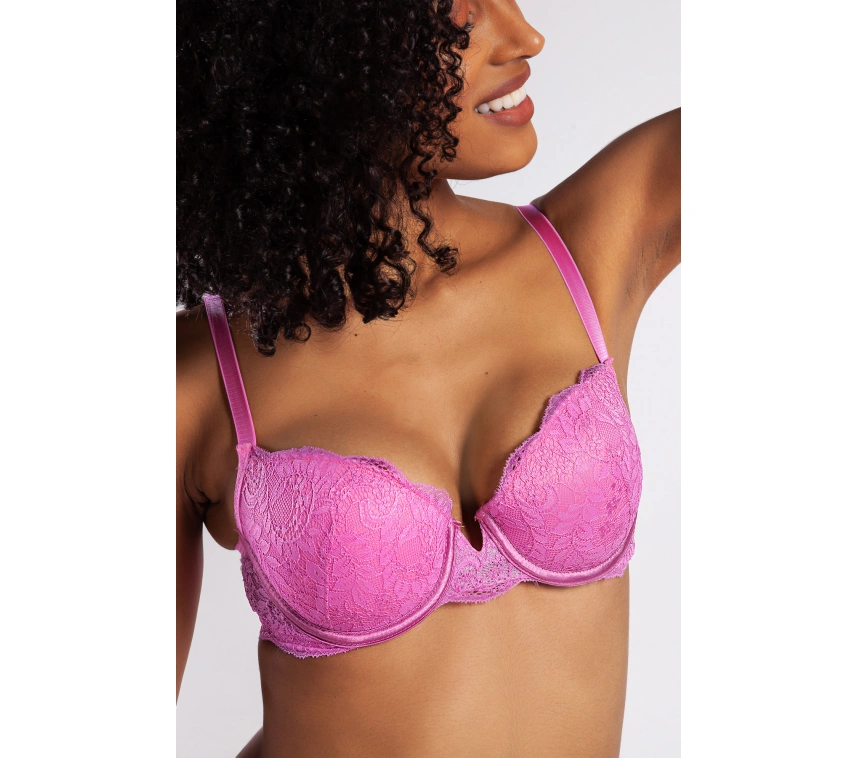 G.colors Balconette Foam Push Up Bra, Koyu Pembe Konforlu Ve Şık Sütyen
