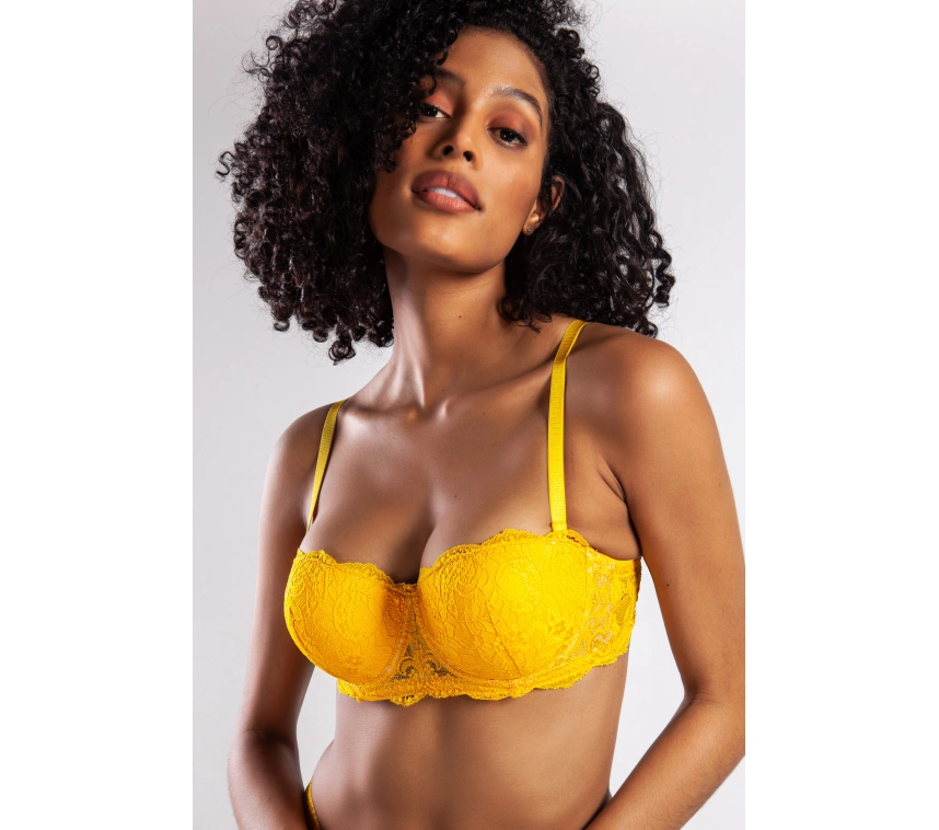 G.colors Push Up Strapless Bra, Sarı Konforlu Ve Şık Sütyen