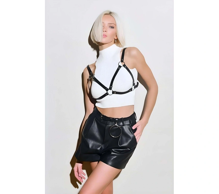 Giysi Üzeri Şık Deri Kemer Aksesuar Takım - Brf651