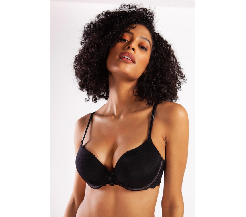 Goldy Heavy Push Up Bra, Siyah Renk  Konforlu Ve Şık Sütyen