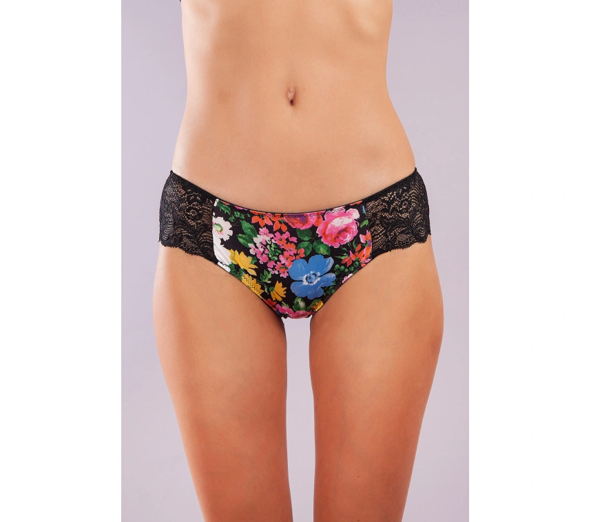 Golshan Garden Boy Short, Kadın Dantelli Çiçek Baskılı Şort Külot