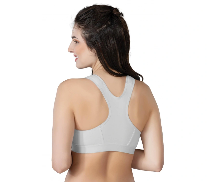 Gri Mı Emay 184 B Önden Fermuarlı Sporcu Penye Sütyen