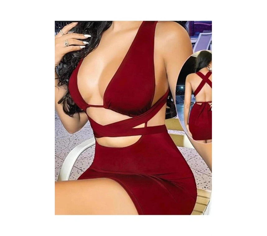 Kadın Kahverengi Elbise Fantezi 5080