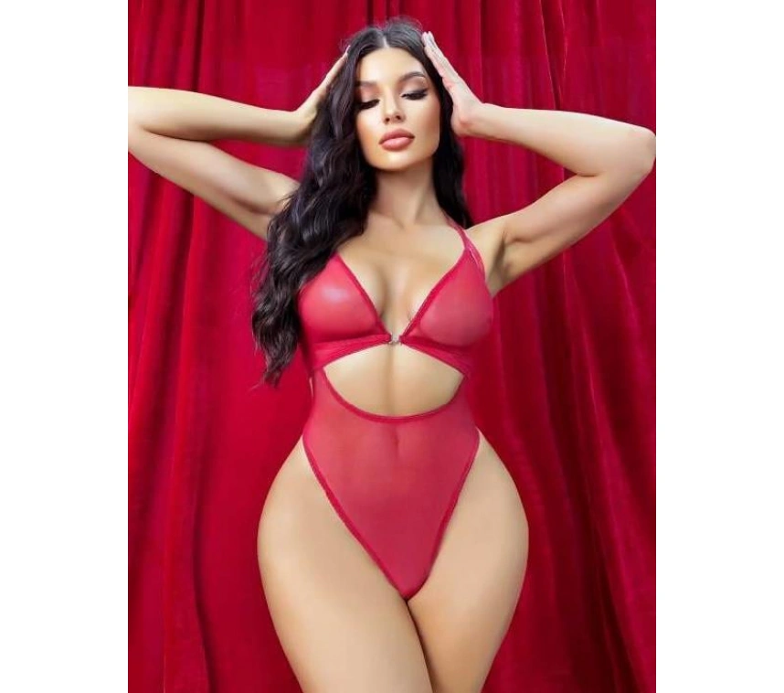 Kırmızı Transparan Fantezi Babydoll