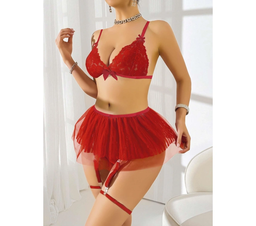 Kırmızı Tül Etekli Fantezi Kostüm 2211
