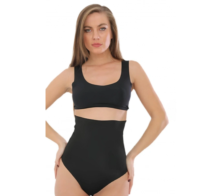 Lazer Kesim Yüksek Bel Slip Korse Kadın