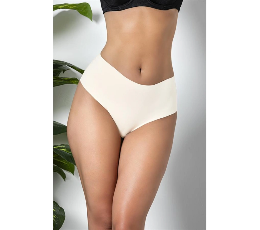 Lesca 3lü Paket Dikişsiz, İz Yapmaz, Lazer Kesim, Yüksek Bel Slip Külot Ekru (brf21263)