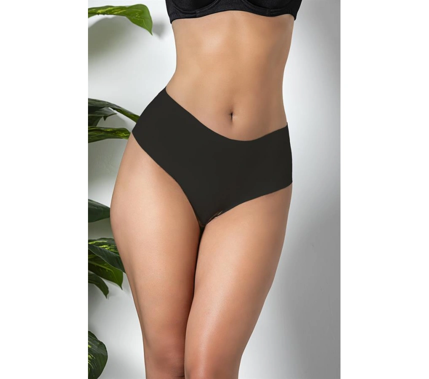 Lesca 3lü Paket Dikişsiz, İz Yapmaz, Lazer Kesim, Yüksek Bel Slip Külot Siyah (brf21263)