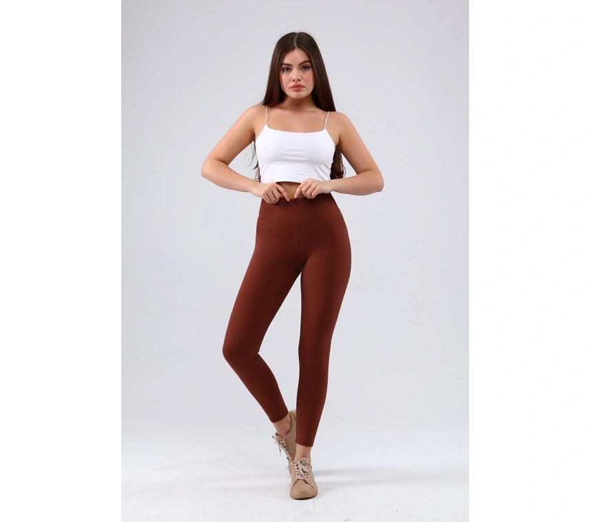 Lesca Bordo Yüksek Bel Fitilli Tayt 0608