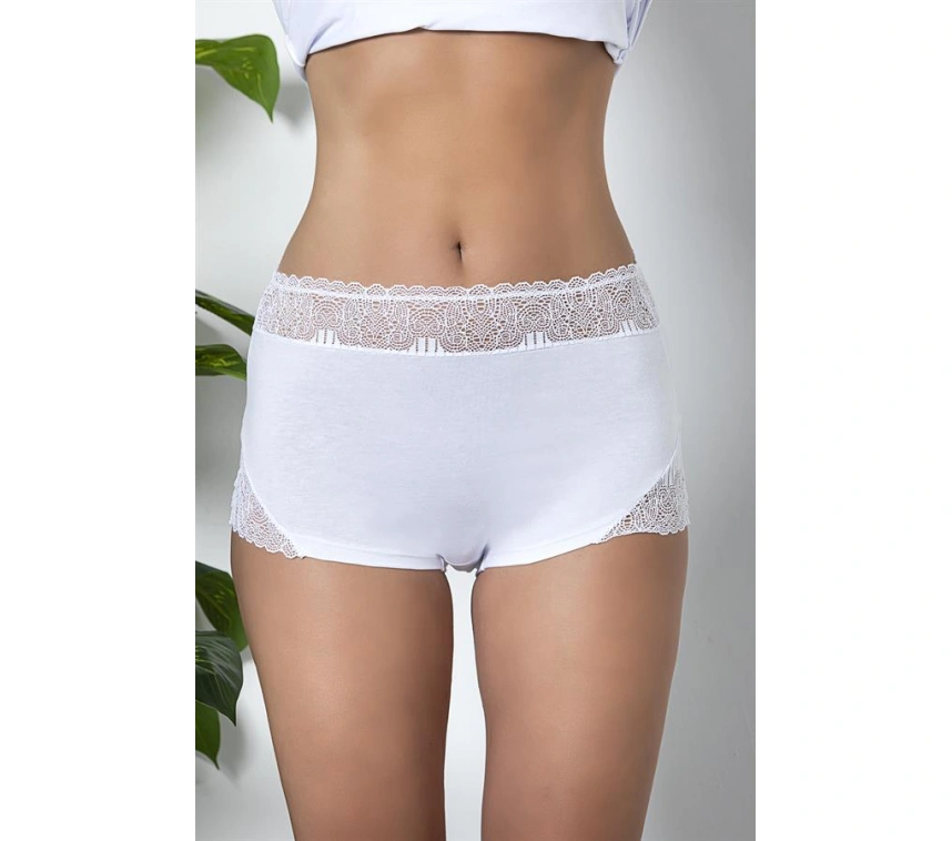 Lesca Dantel Detaylı Boxer Beyaz (brf21783)